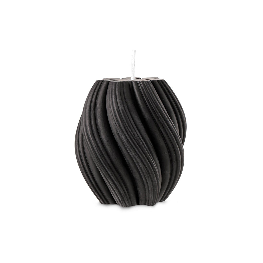 Swirl Candle-Black-Cranberry