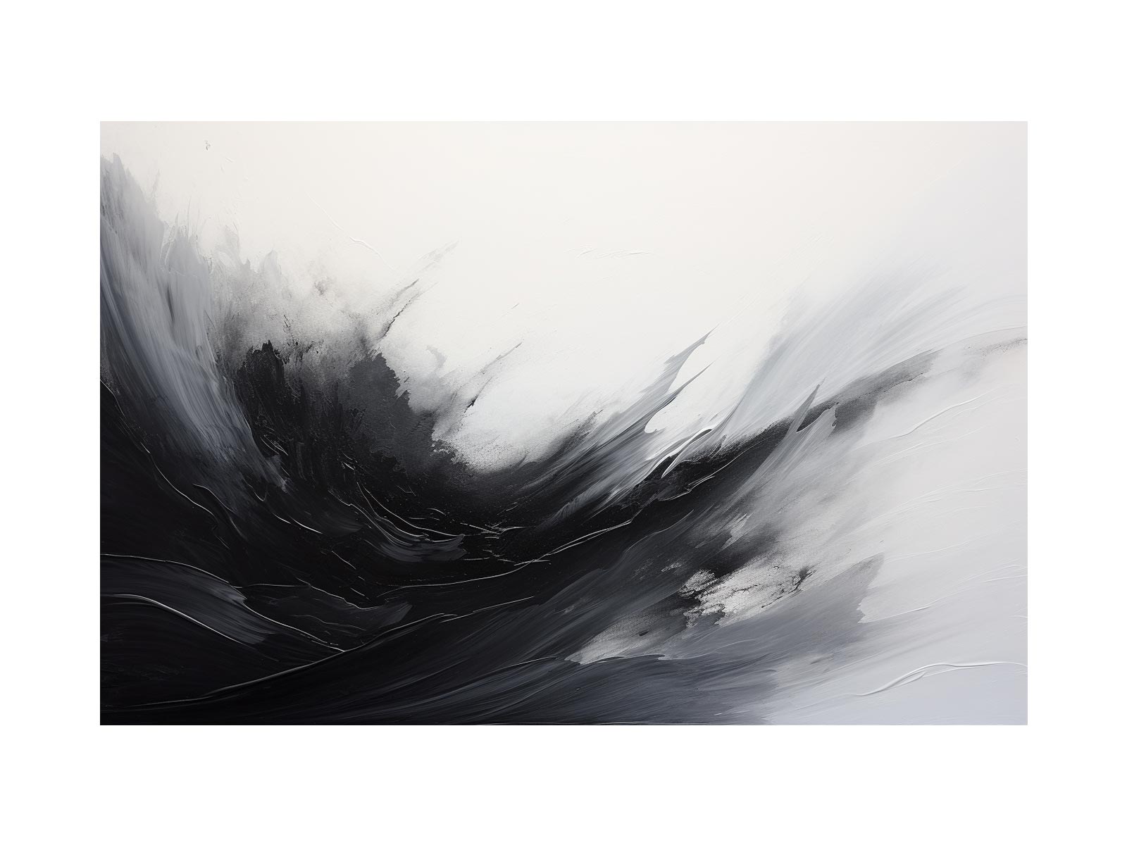 Abstract Black Painting Canvas Art Print