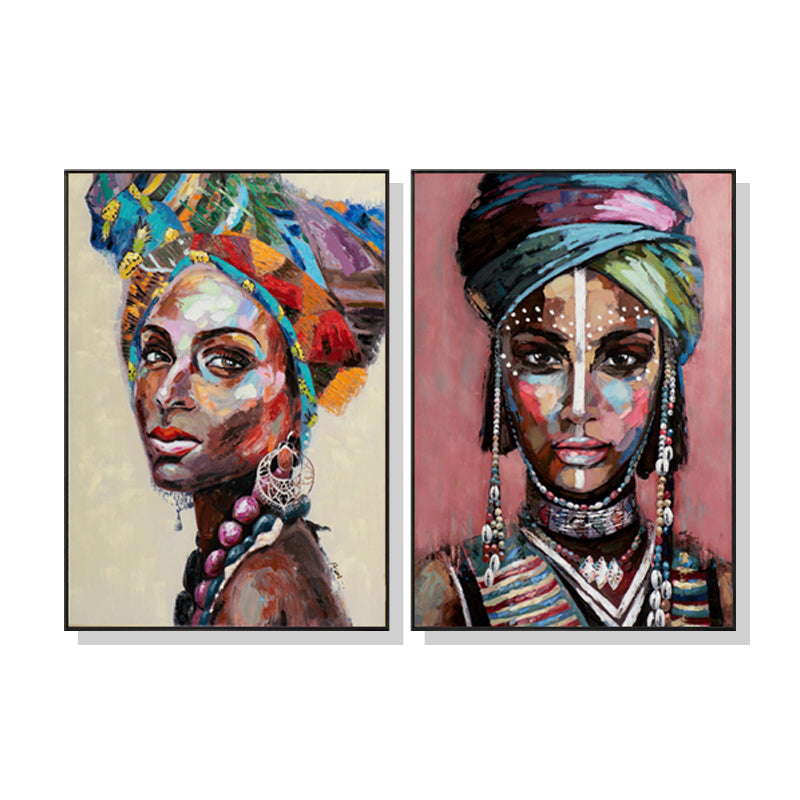 NNEDSZ Wall Art 60cmx90cm African women 2 Sets Black Frame Canvas