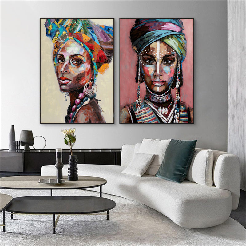 NNEDSZ Wall Art 60cmx90cm African women 2 Sets Black Frame Canvas