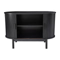 NNEDSZ Mid-Century Black Ribbed Sideboard Cabinet