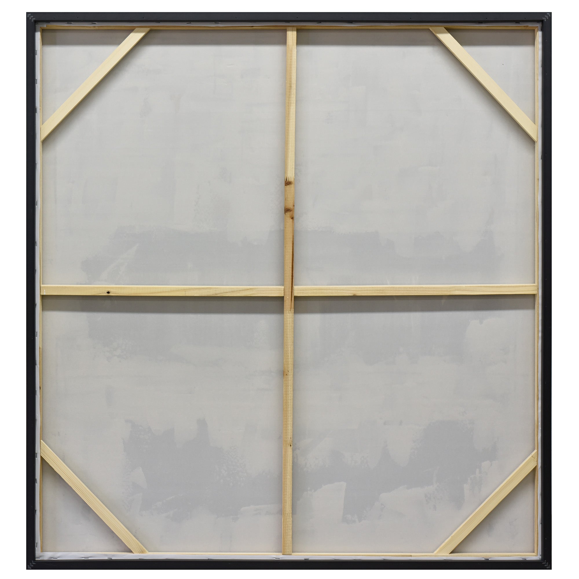 NNEDSZ 120X120cm Tonal Trilogy Black Framed Hand Painted Canvas Wall Art