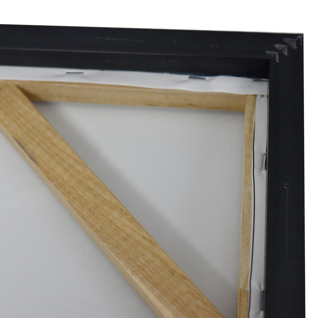 NNEDSZ 120X120cm Tonal Trilogy Black Framed Hand Painted Canvas Wall Art