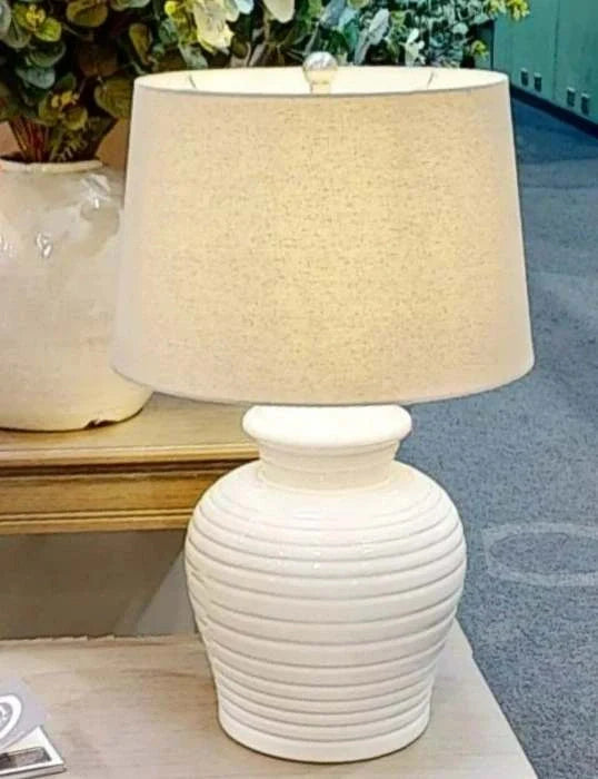 White Ceramic Pot Lamp