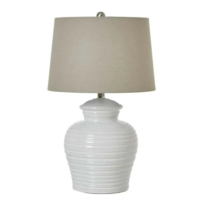 White Ceramic Pot Lamp