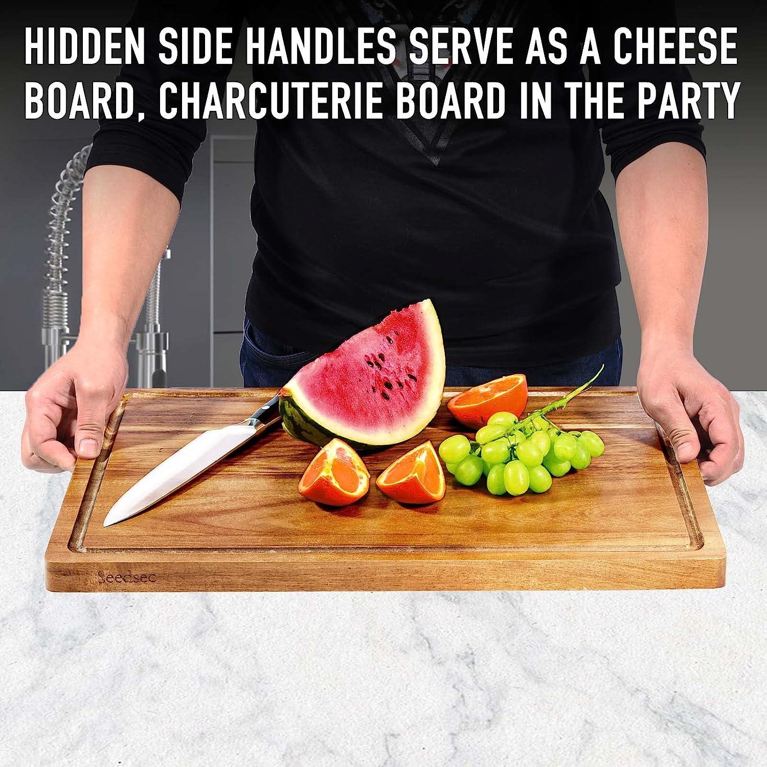 Fossa Wood Cutting Boards for Kitchen, Large Charcuterie boards, Reversible Wooden Chopping Board