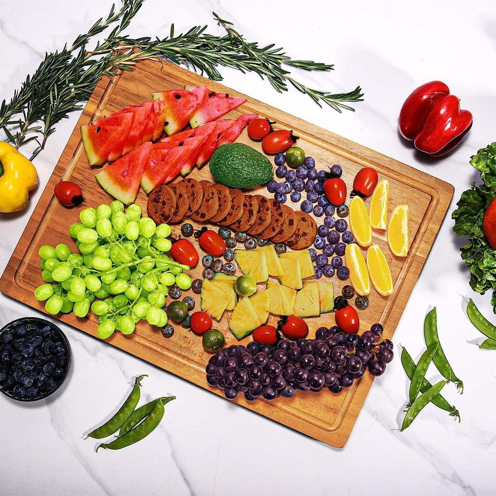 Fossa Wood Cutting Boards for Kitchen, Large Charcuterie boards, Reversible Wooden Chopping Board