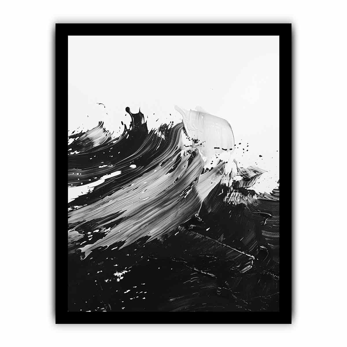 Black White Abstract Art Canvas Art Print
