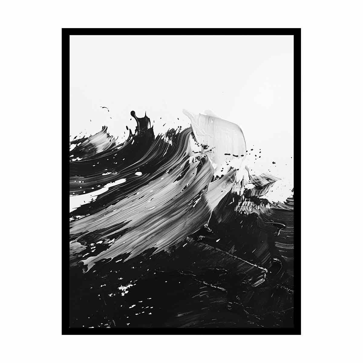 Black White Abstract Art Canvas Art Print