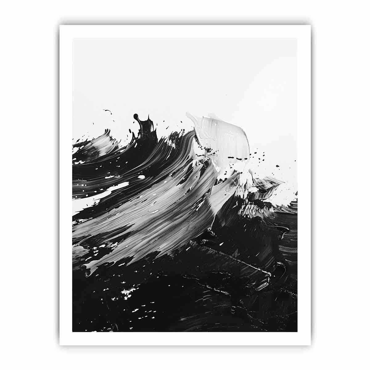 Black White Abstract Art Canvas Art Print
