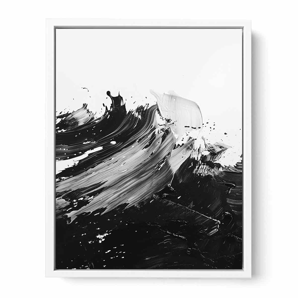Black White Abstract Art Canvas Art Print