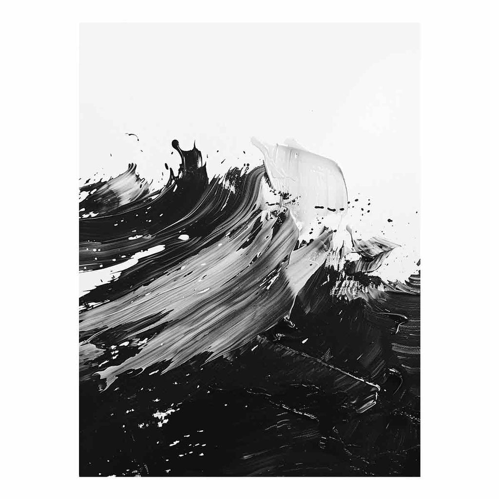 Black White Abstract Art Canvas Art Print
