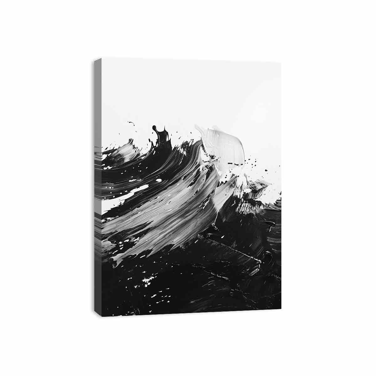 Black White Abstract Art Canvas Art Print